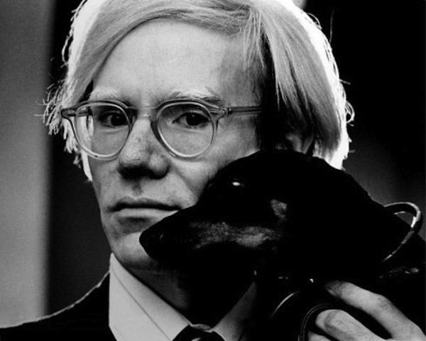 Andy Warhol and Archie his dachshund
