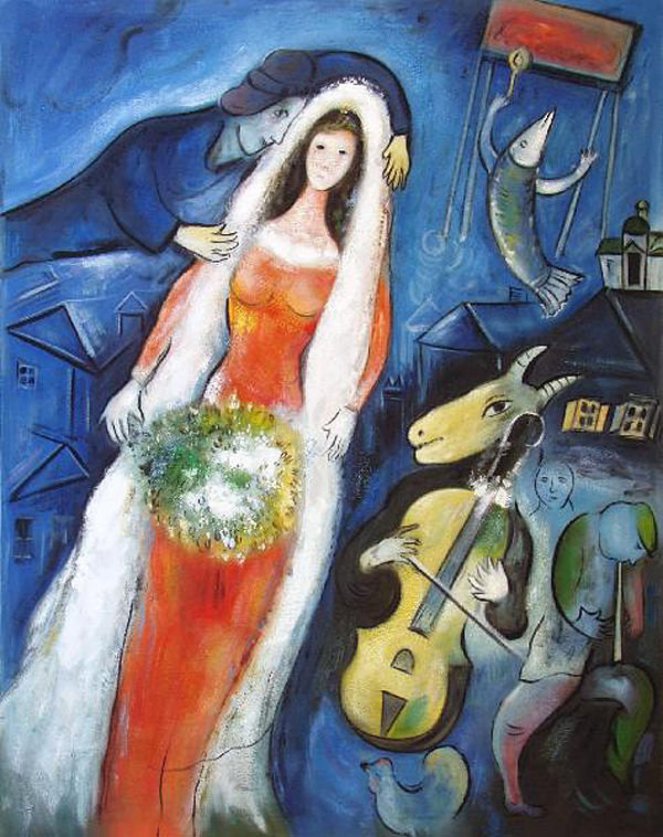 Marc Chagall La Mariée -English language_The Bride 1950 gouache, pastel 68x53 cm Private Collection Japan