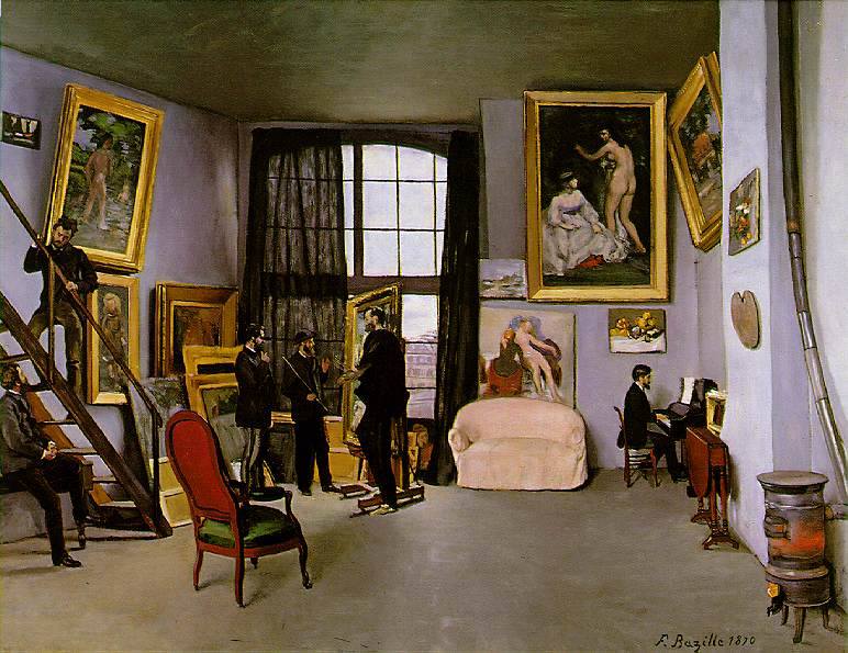 Jean Frédéric Bazille (1841–1870) - Bazille's Studio; 9 Rue de la Condamine [L'Atelier de la rue Condamine], 1870 - Musée d'Orsay, Paris